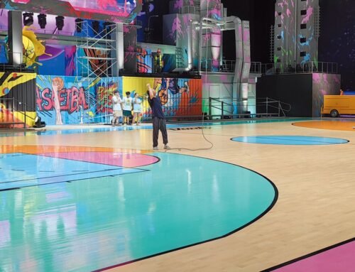 fixed Volleyball lvl larch assembling wooden flooring