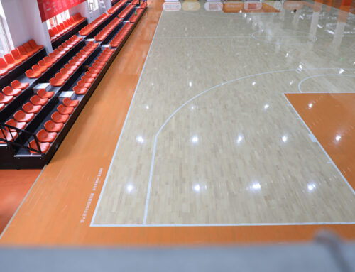 Best Volleyball Flooring: Hard Maple with Assembling Cushions Wooden options.